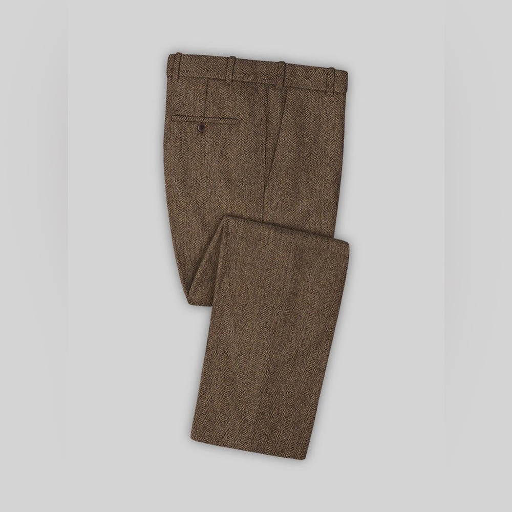 Rust Herringbone Tweed Vest and Pants - Picture 4 of 12